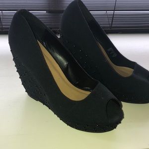 Black stud heels